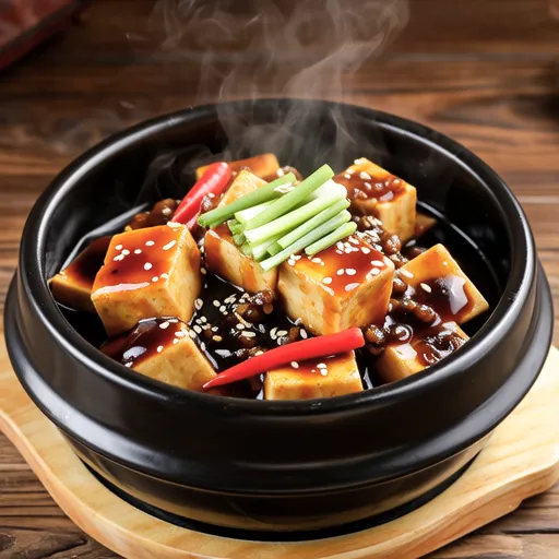 Sweet and Spicy Braised Tofu with Onions