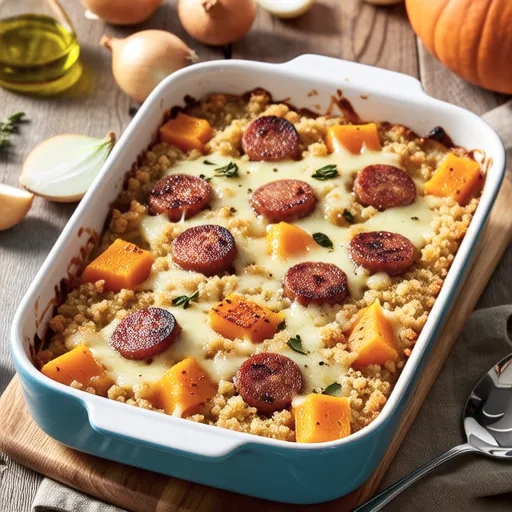 Pumpkin and Sausage Cheese Bake