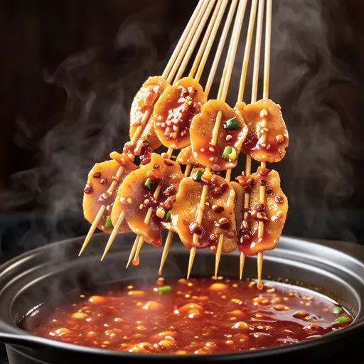 Spicy Red Fish Cake Skewers