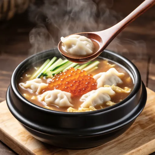 Pollock Roe Rice Cake Soup
