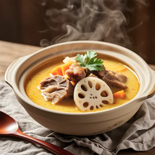 豚バラ肉と根菜のカレーミルクスープ