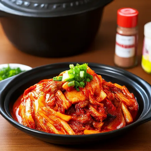 Tumis ayam dengan kimchi