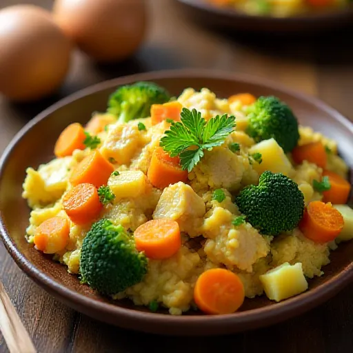 Diet-Friendly Broccoli, Carrot, and Chicken Breast Scramble