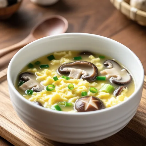Shiitake and Garlic Chive Egg Drop Soup