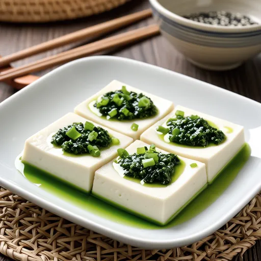 Simple Soft Tofu with Chive Sauce