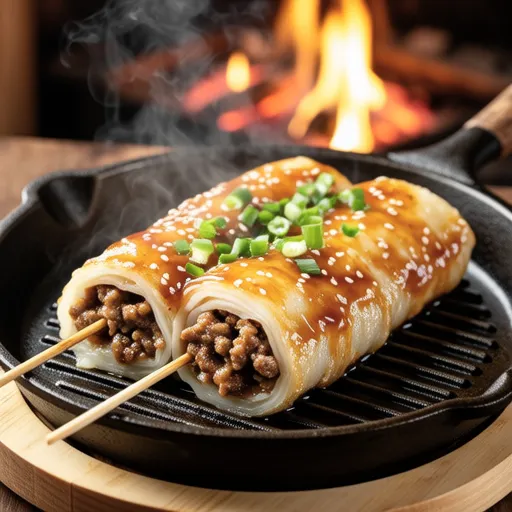 Grilled Atsuage Stuffed with Meat