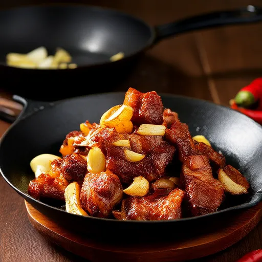 Poêlée de Poitrine de Porc à l'Ail