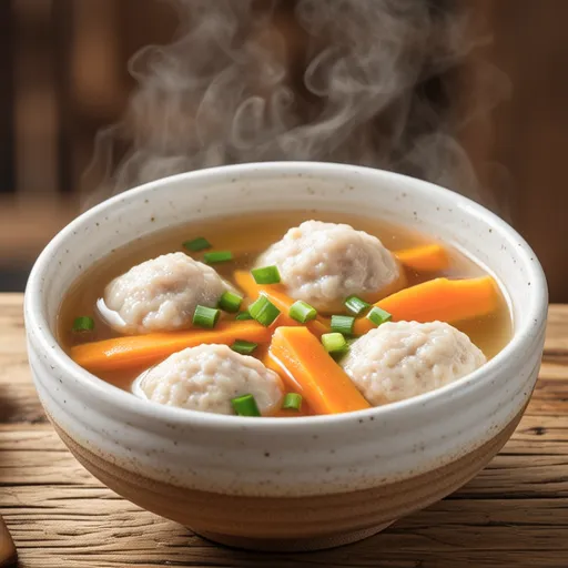 Chicken Meatball and Carrot Soup