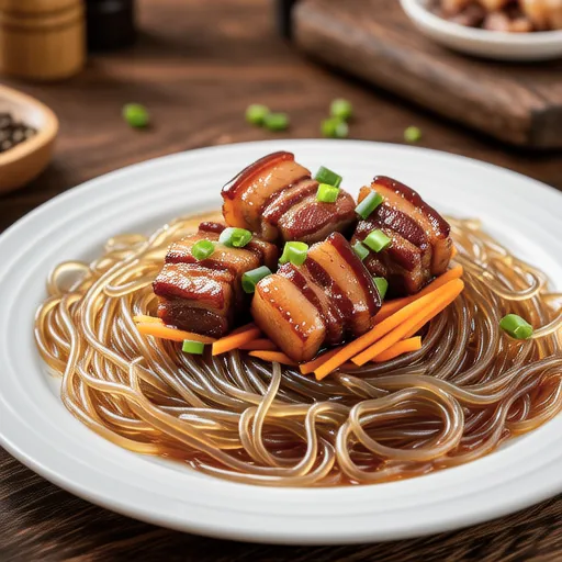 Simmered Pork Belly with Glass Noodles