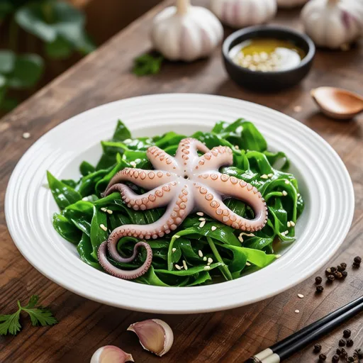 Mizuna and Octopus Ethnic Salad