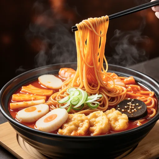 Rabokki (Korean Spicy Rice Cake and Ramen)