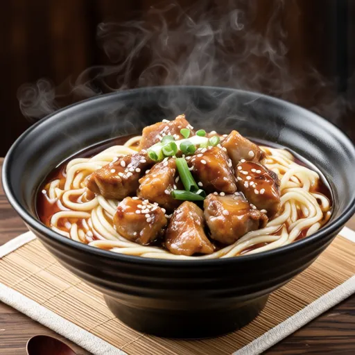Grilled Green Onion Chicken Udon