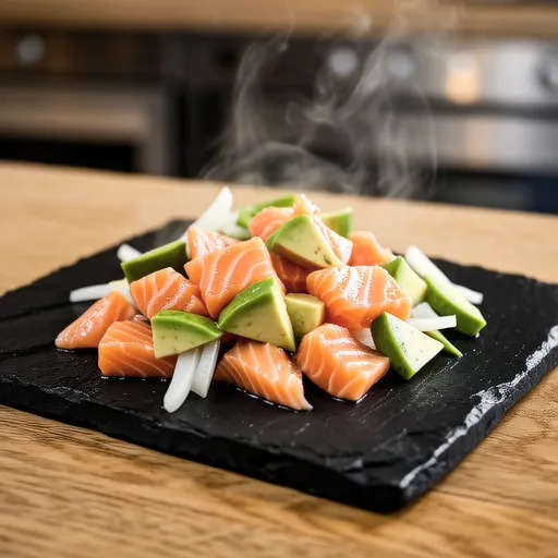Salmon and Avocado Wasabi Soy Sauté