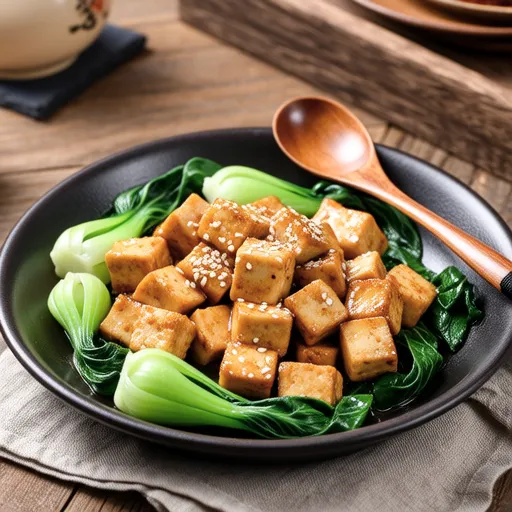 Stir-fried Tofu and Bok Choy