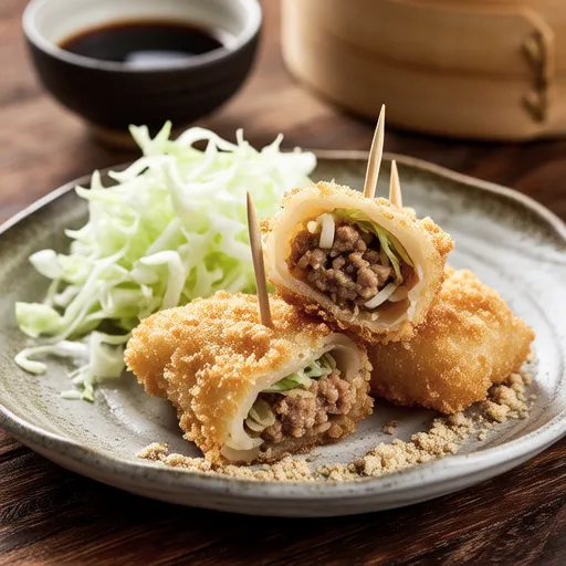 Oil-free Menchi Katsu Style with Aburaage