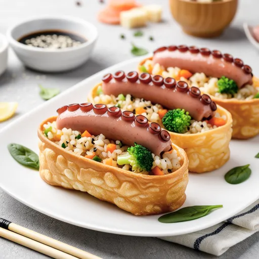 Octopus Sausage Inari Sushi