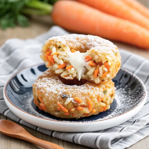 Carrot Glutinous Rice Donuts with Cream Cheese
