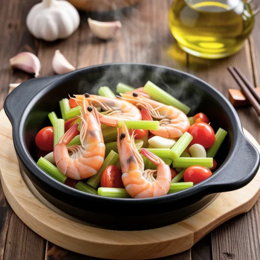 Shrimp and Celery Tomato Garlic Stir-fry