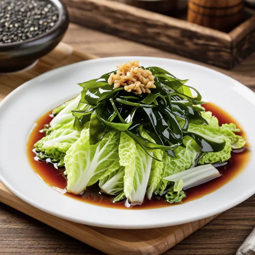 Spring Cabbage and Wakame Salad with Jako