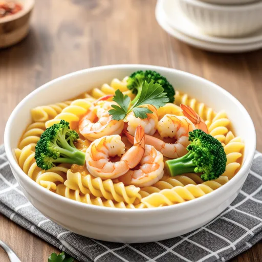 Shrimp and Broccoli Curry Mayo Penne