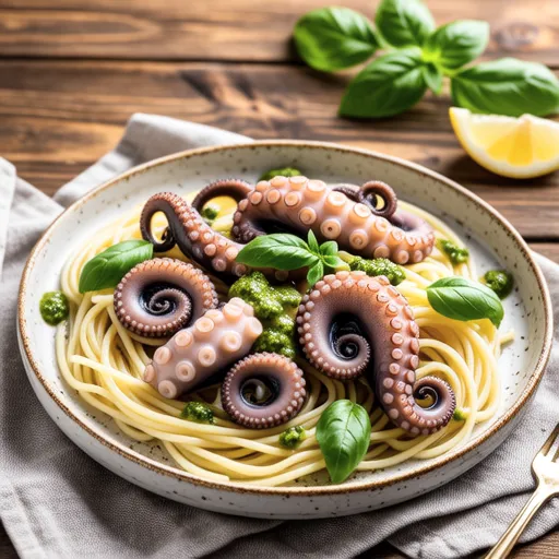 Cold Pasta with Okra and Octopus