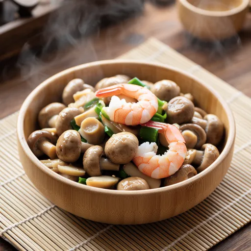 Salt Kinpira with Eringi and Sakura Shrimp