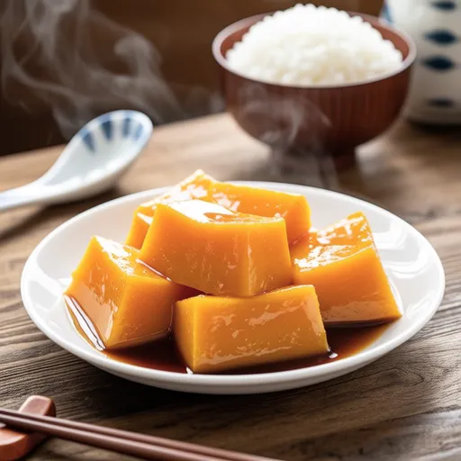 Simmered Pumpkin with Mentsuyu