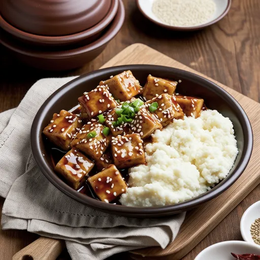 Soybean Paste Seasoned Tofu and Crown Daisy