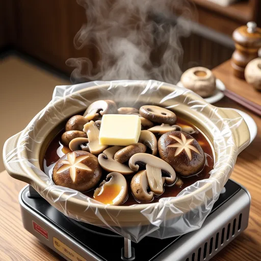 Eringi and Tuna Butter Soy Sauce Steamed