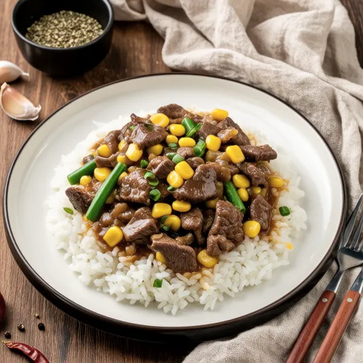 Beef and Corn Garlic Rice
