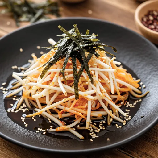 Bean Sprouts and Radish Sprouts with Korean Seaweed
