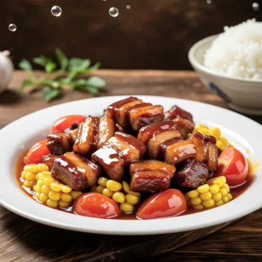 Stir-fried Pork Belly with Tomato and Corn