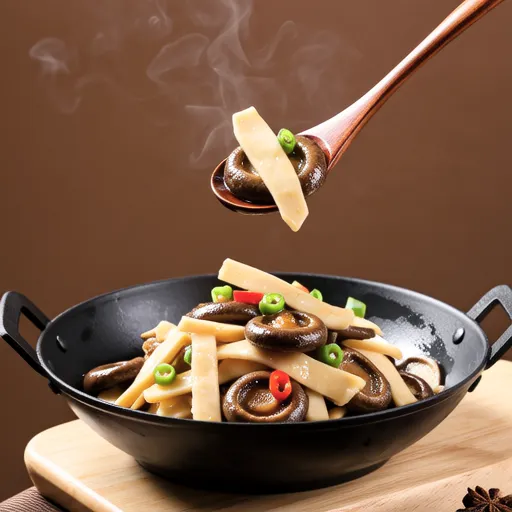 Stir-fried Shiitake Mushrooms and Fish Cakes
