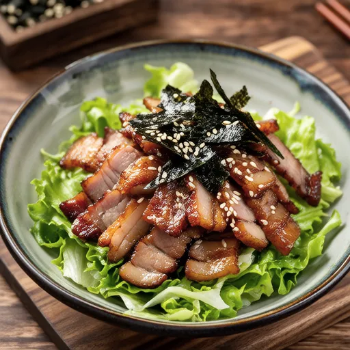 Choregi Salad with Crispy Pork Belly