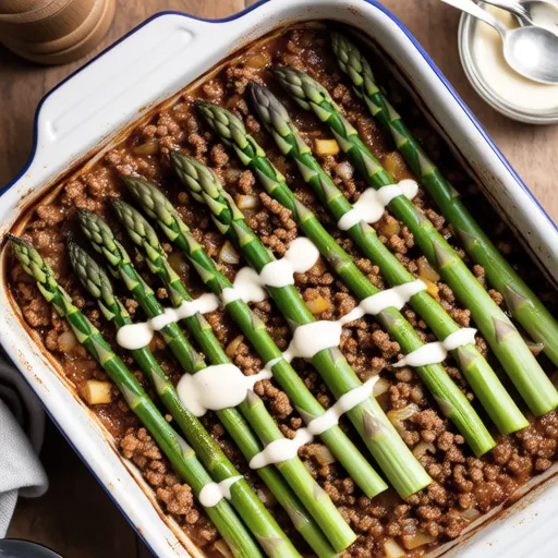 Asparagus and Meat Sauce Easy Gratin