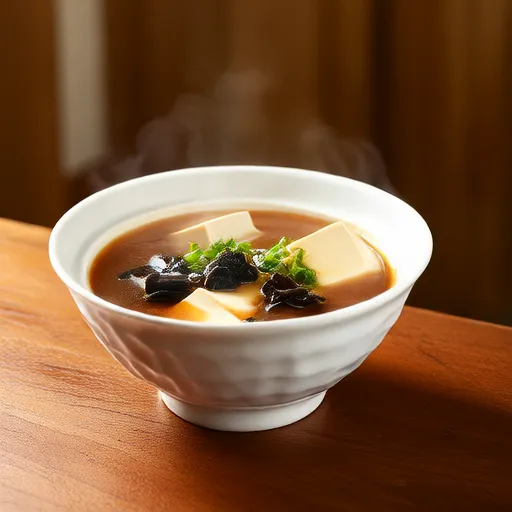 Tofu ve deniz yosunlu miso çorbası
