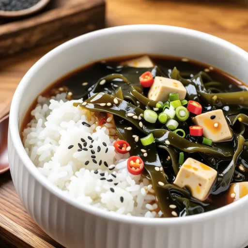 Seaweed and Tofu Soup Rice Bowl