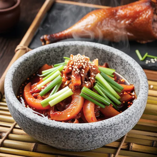 Smoked Duck with Korean Chive Salad