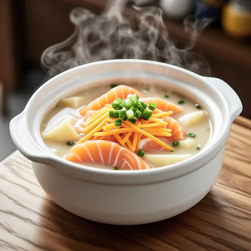 Salmon and Daikon Soy Milk Shio Koji Soup
