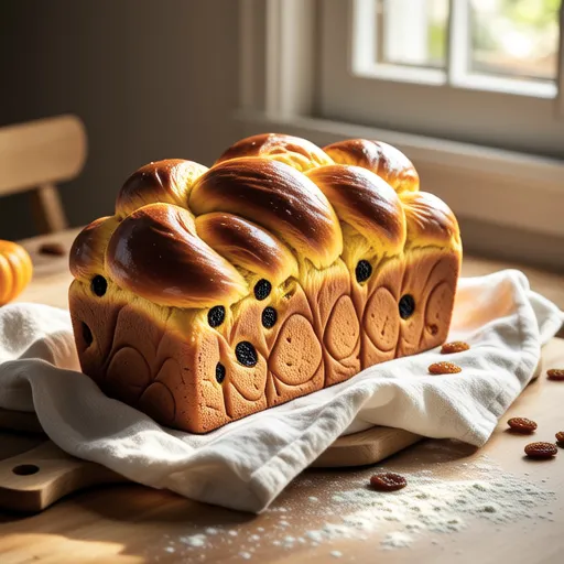 Sweet Pumpkin Raisin Challah Bread