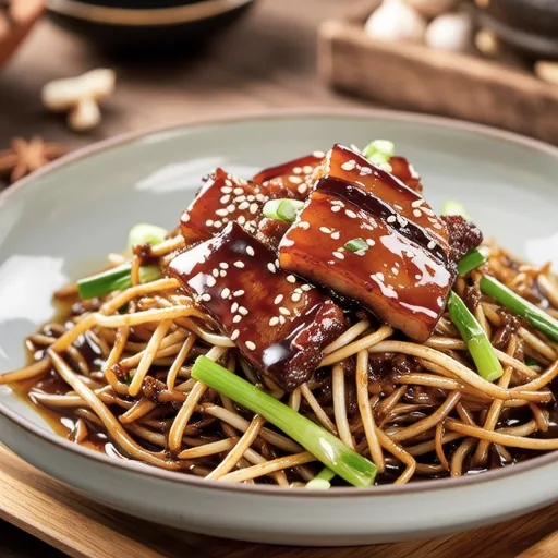 Soy Sauce Stir-fried Bean Sprouts and Pork Belly