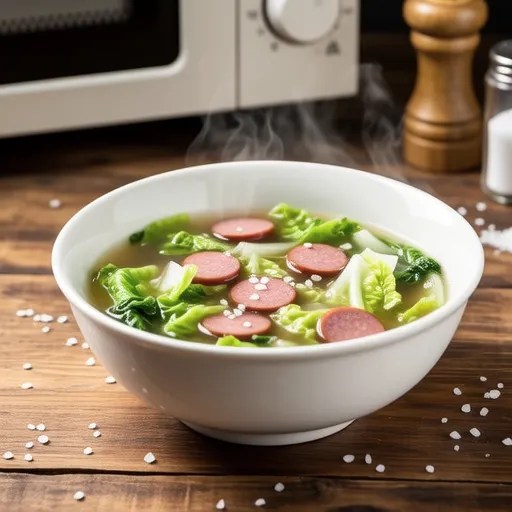 Lettuce and Sausage Consommé Soup