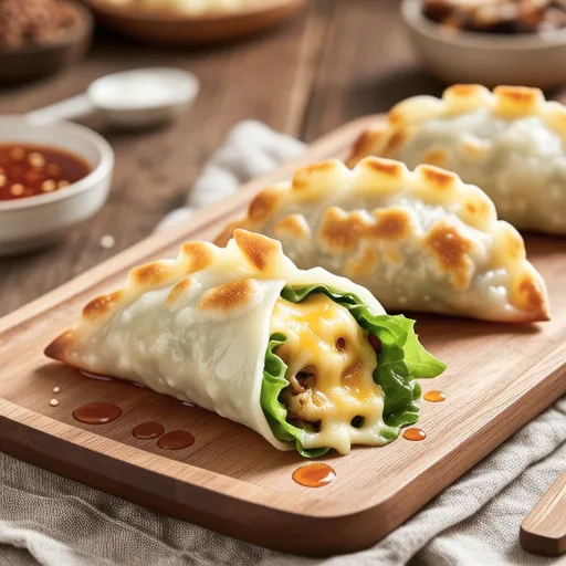Lettuce Kimchi Cheese Stick Dumplings
