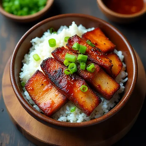 Sweet and Savory Pork Belly Rice Bowl