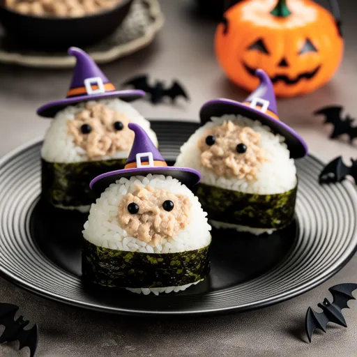 Halloween Witch Hat Tuna Mayo Rice Balls