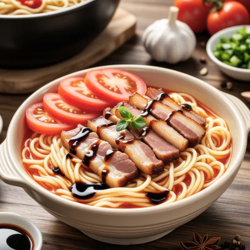 Tomato and Pork Shabu Bukkake Udon