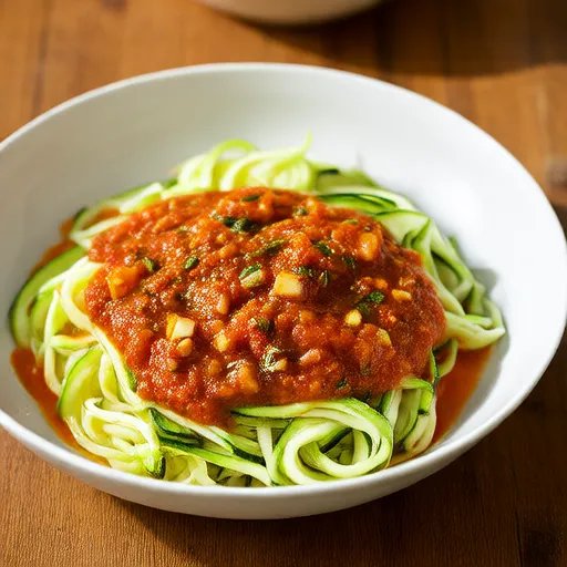 Noodles di zucchine con salsa di pomodoro