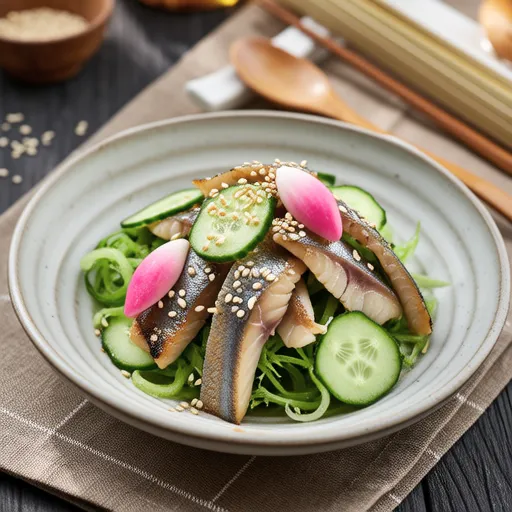 Sanma and Cucumber Japanese-style Salad
