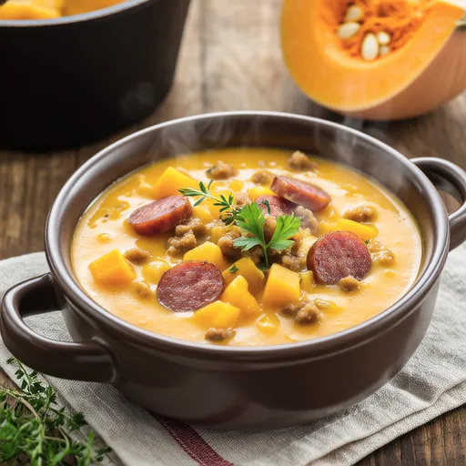 Pumpkin and Sausage Cream Soup
