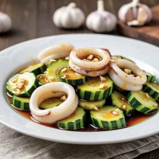 Squid and Zucchini Stir-fry with Butter and Ponzu